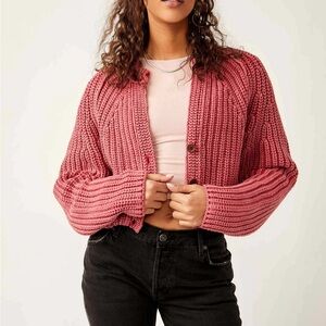 NWOT free people sweet nothing cardigan red